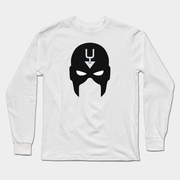 Black Bolt Mask Long Sleeve T-Shirt by Minimalist Heroes